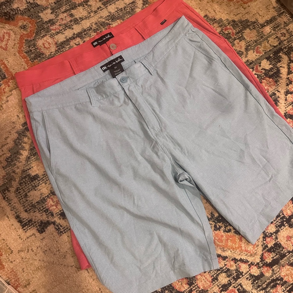 Travis Mathew Men's Blue and Red Shorts
